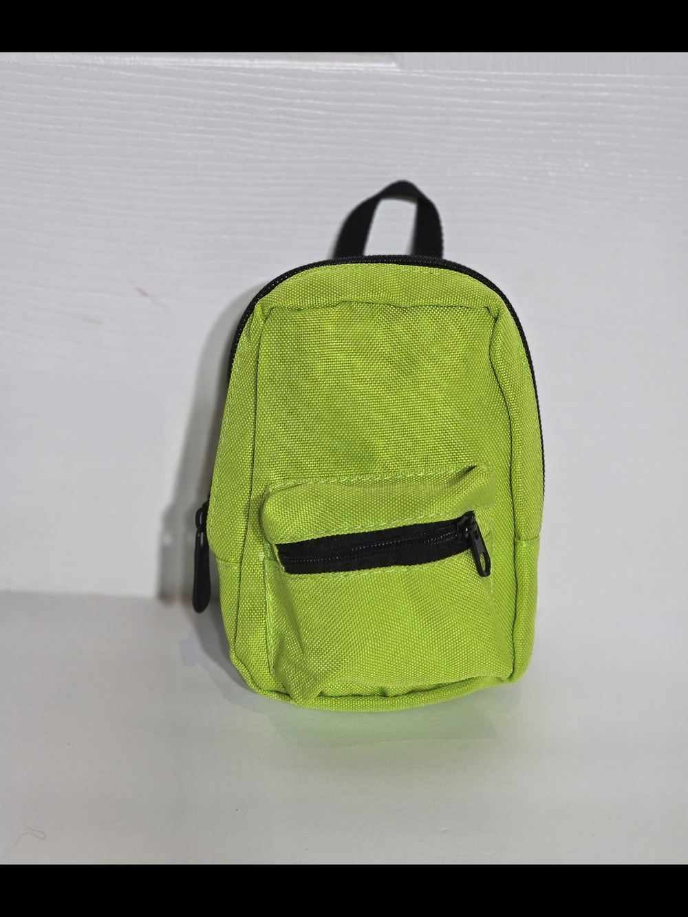 Lime Green Mini Backpack for Men - Casual Everyday Pack. keyring wallet.